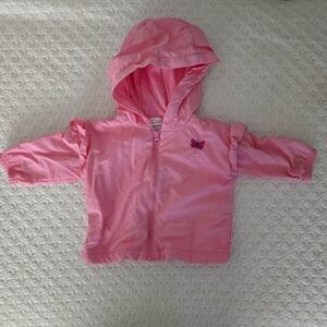 Carters Just One You Baby Girl Pink Ruffle Lightweight Zippered Jacket 3 months